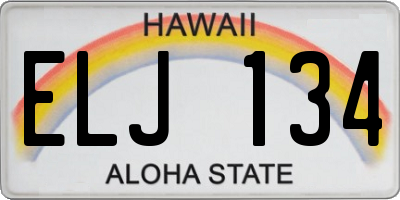 HI license plate ELJ134