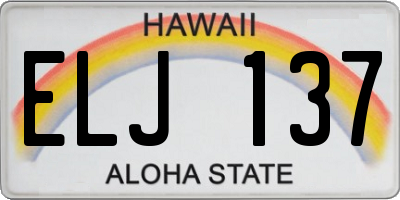 HI license plate ELJ137