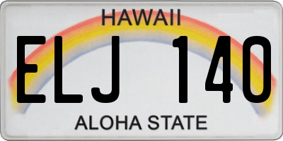 HI license plate ELJ140