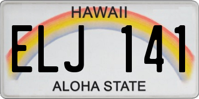 HI license plate ELJ141