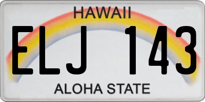 HI license plate ELJ143