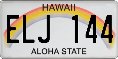 HI license plate ELJ144