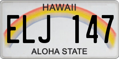 HI license plate ELJ147