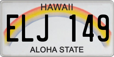 HI license plate ELJ149