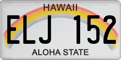 HI license plate ELJ152