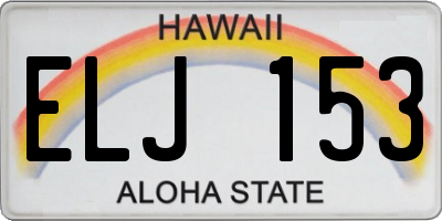 HI license plate ELJ153