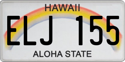 HI license plate ELJ155