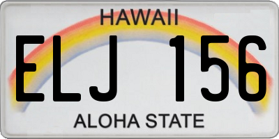 HI license plate ELJ156