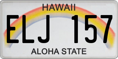 HI license plate ELJ157