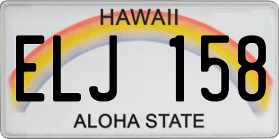 HI license plate ELJ158