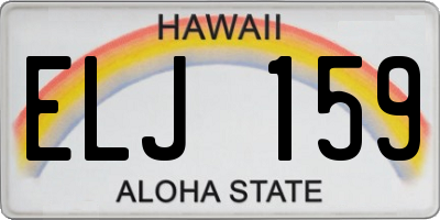 HI license plate ELJ159