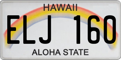 HI license plate ELJ160