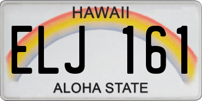 HI license plate ELJ161