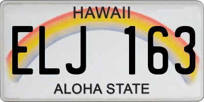 HI license plate ELJ163