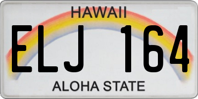 HI license plate ELJ164