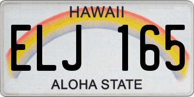 HI license plate ELJ165