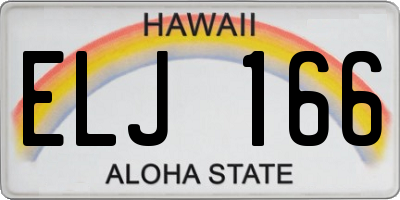 HI license plate ELJ166