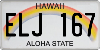HI license plate ELJ167