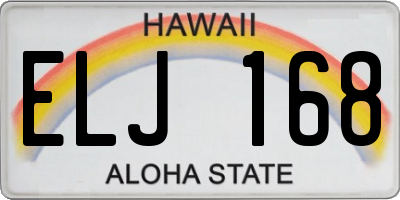 HI license plate ELJ168