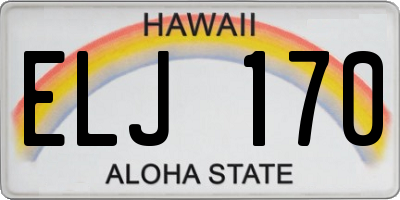 HI license plate ELJ170