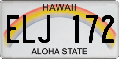HI license plate ELJ172