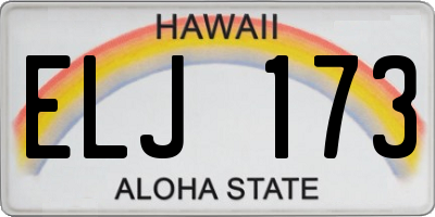 HI license plate ELJ173