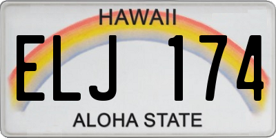 HI license plate ELJ174