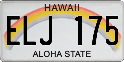 HI license plate ELJ175