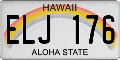 HI license plate ELJ176