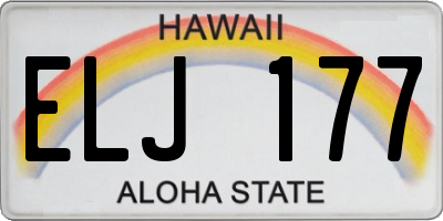 HI license plate ELJ177