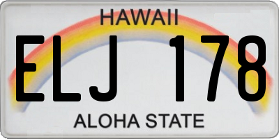 HI license plate ELJ178