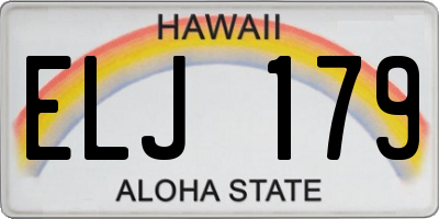 HI license plate ELJ179