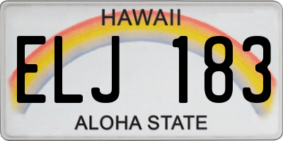 HI license plate ELJ183