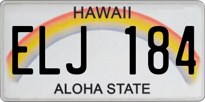 HI license plate ELJ184