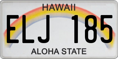 HI license plate ELJ185