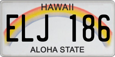 HI license plate ELJ186