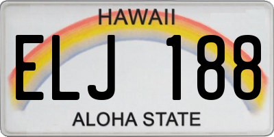 HI license plate ELJ188