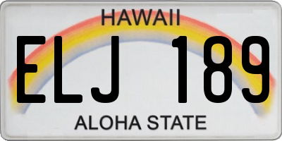 HI license plate ELJ189