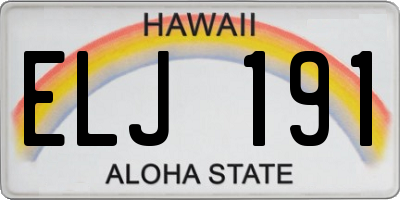 HI license plate ELJ191