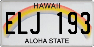 HI license plate ELJ193