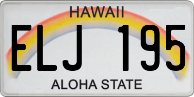 HI license plate ELJ195