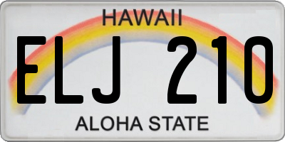 HI license plate ELJ210