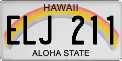 HI license plate ELJ211