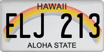 HI license plate ELJ213