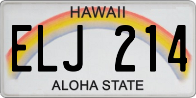 HI license plate ELJ214