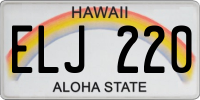 HI license plate ELJ220
