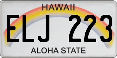 HI license plate ELJ223