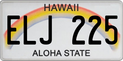 HI license plate ELJ225