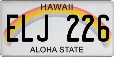 HI license plate ELJ226