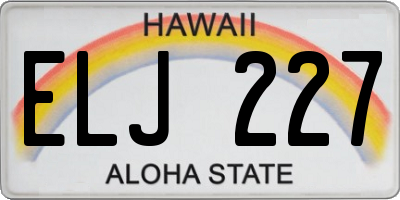 HI license plate ELJ227
